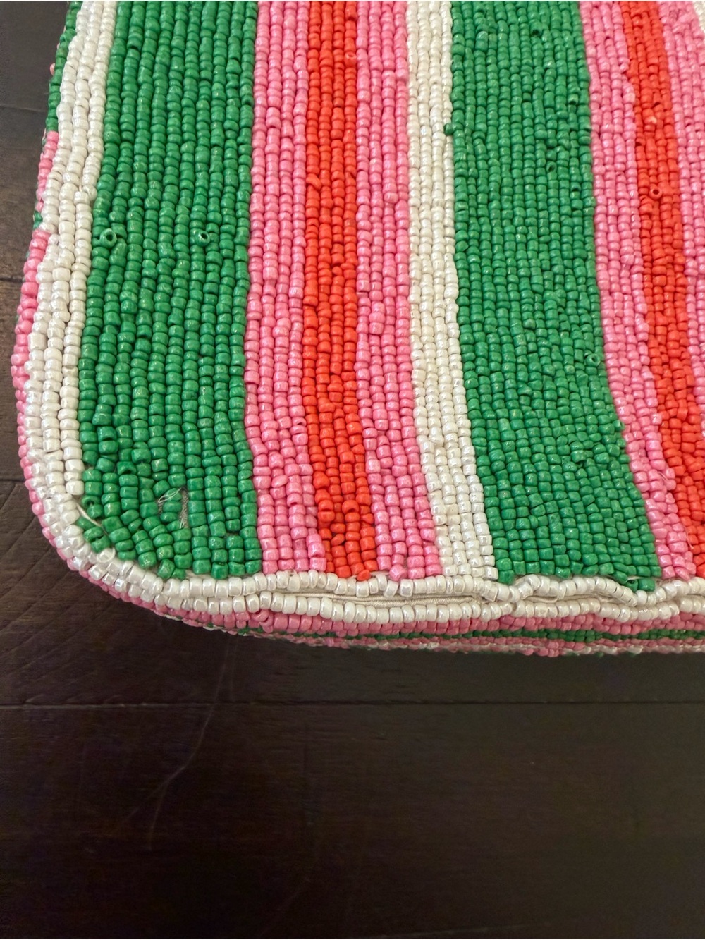 Pink & Green Beaded Polka Dot Crossbody - Picture 3 of 3